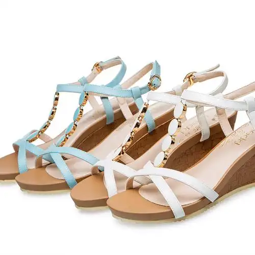 名典坡跟t形扣带凉鞋 白色