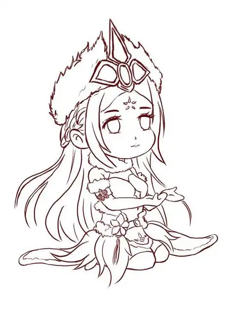 好看的不要不要的简笔画教程王者荣耀的王昭君王者英雄简笔画q版萌萌