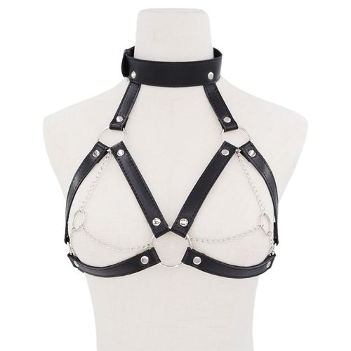 欧美情趣皮革服装女用捆绑束缚衣成人女性穿戴夜店酒吧表演道具