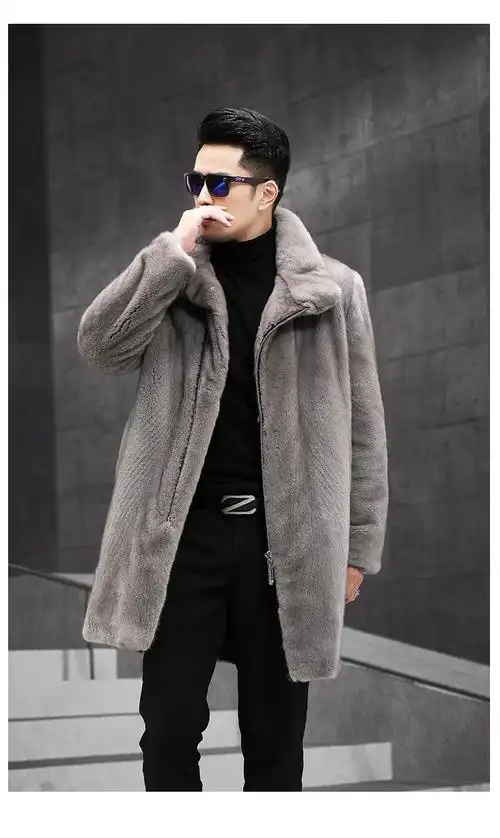 恒源祥貂皮大衣短针美国进口貂皮外套男整貂皮草大衣水貂毛裘皮皮草