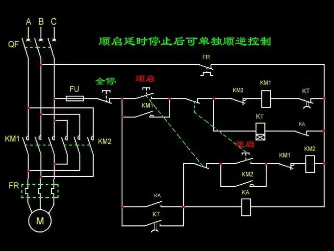 电机正转启动 延时停止 停止后可以电动正反转