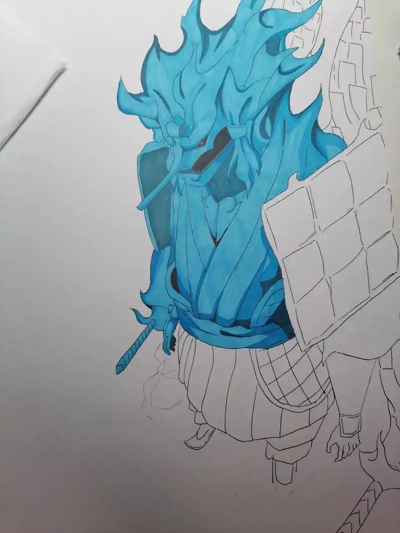 火影忍者须佐能乎 这个原图须佐的颜色当时我马克笔没有和原图一样的