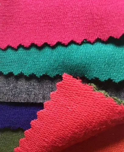 现货供应人棉拉架卫衣小毛圈布 人棉卫衣上衣运动装针织面料