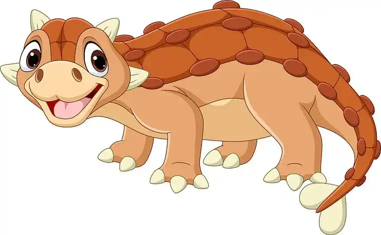 卡通快乐甲龙在白色的背景图片下载