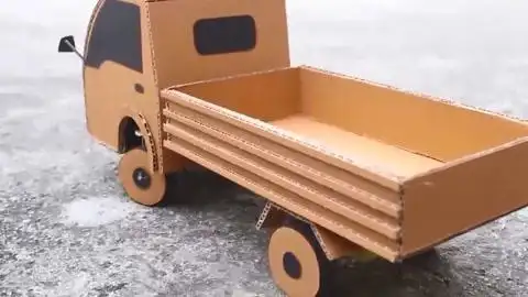 手工diy diy课堂-硬纸板制作玩具大卡车