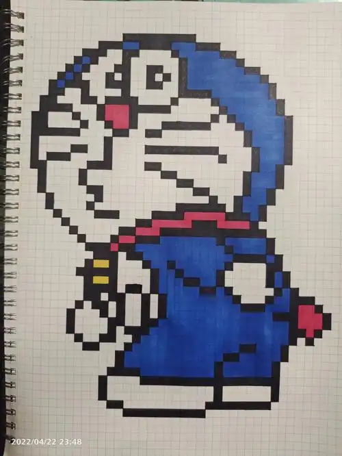 临摹#网格画临摹  #像素格子画