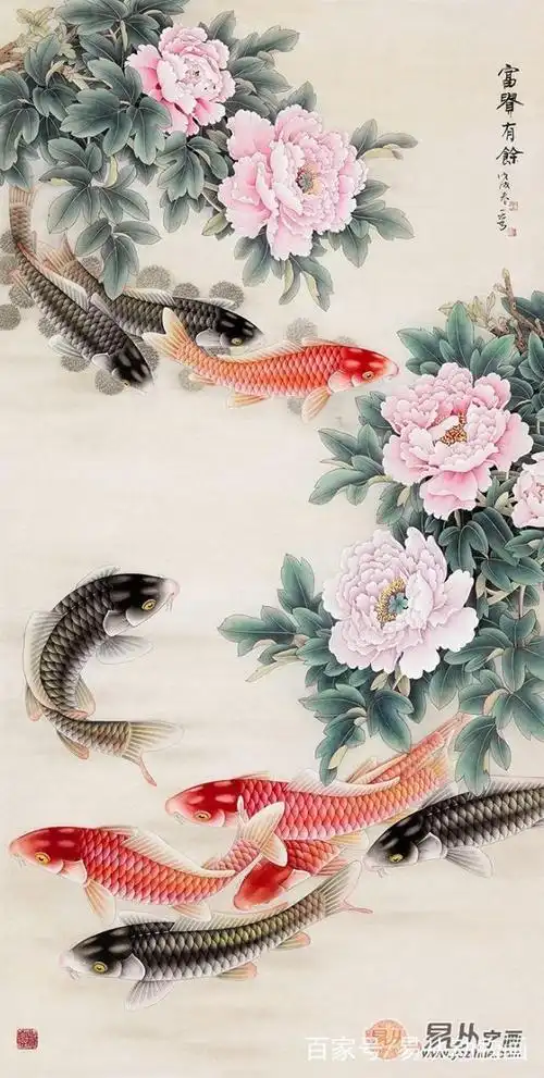 沙发后面挂什么画旺财 九鱼图当之无愧是首选