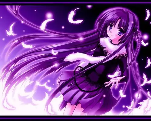 紫发紫瞳的女生图片_动漫图片大全deimg