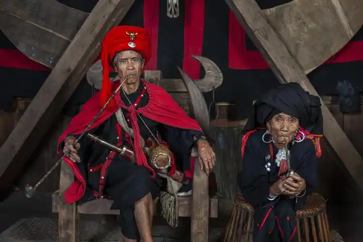 2008年10月,云南临沧市沧源佤族自治县勐角乡翁丁自然村佤族村寨,佤族