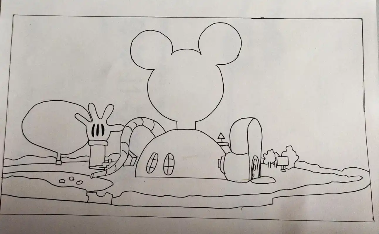 1-简笔画/米奇妙妙屋78 20分钟画完,这是一副很简单的画,非常适合