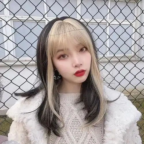 假发女长发jennie同款金色刘海染漫画刘海网红自然蓬松lolita假毛