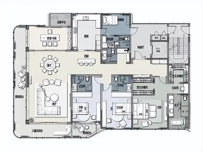 300平米亮点与缺点同样明显的享受型大平层