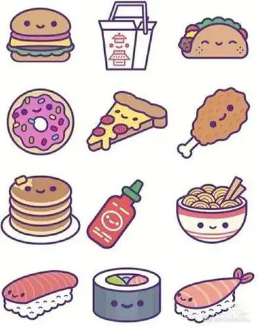 吃零食简笔画彩色 简笔画图片大全-普车都