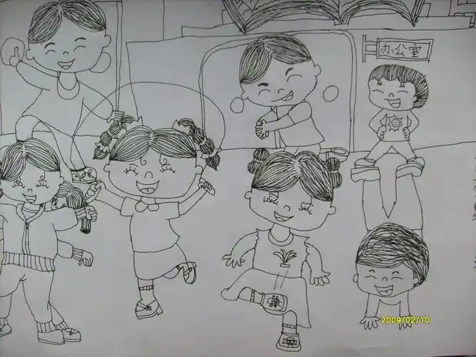 课间十分钟(我的绘画小作品)