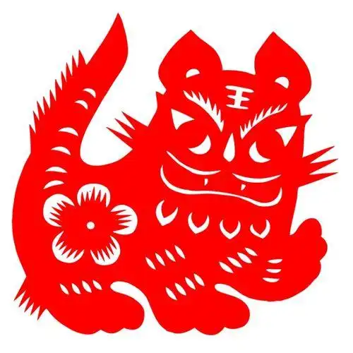 宣纸动物猛兽马戏团剪纸装饰窗花传统中国风老虎狮子剪纸刻纸成品手工