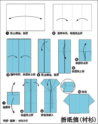 折纸衬衫 步骤图解