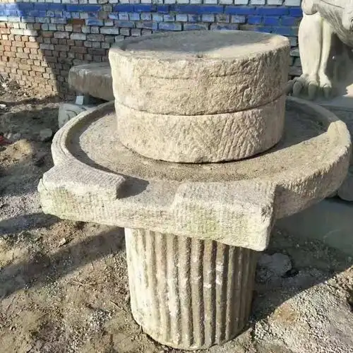 老式石磨老石头磨盘磨片整套青石农村老旧石器摆件手推石磨子特大