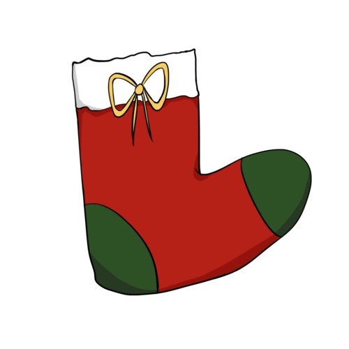 卡通红色圣诞袜插画图片