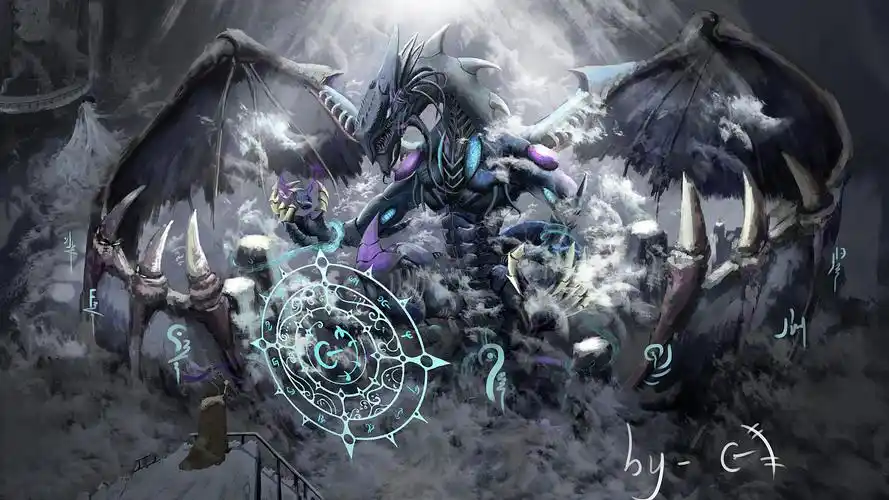 画的时候是参考了游戏王的星尘龙的造型,本来就是准备就画一张星尘龙