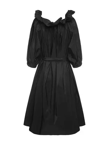 chanel(香奈儿)黑色白纹波点 袖口个性连衣裙