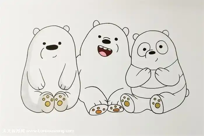 咱们裸熊简笔画教程