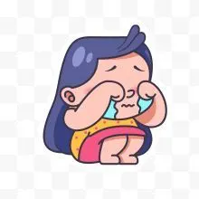 哭泣的卡通女孩