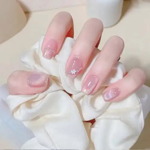 孜甲花 贝壳亮片指甲贴片美甲穿戴甲超仙气质显白纯手工甲片成品可