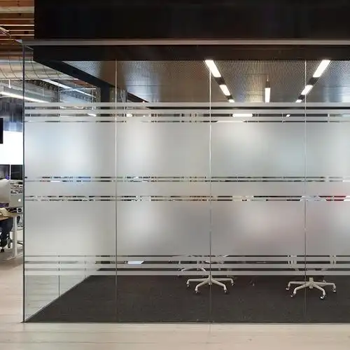 免胶玻璃贴纸防窥办公室条纹贴膜