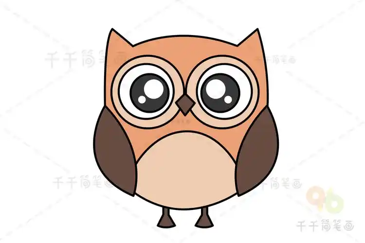 几笔画出猫头鹰简笔画