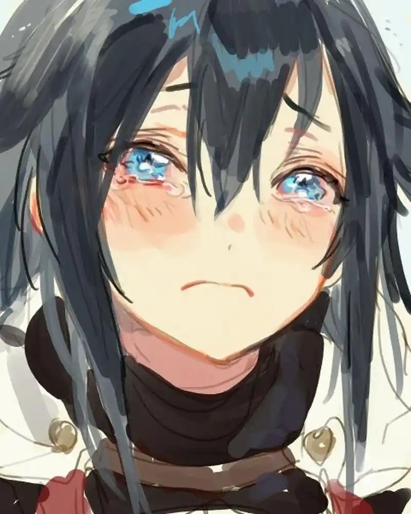 动漫人物悲伤流泪的样子,新手绘画可以参考