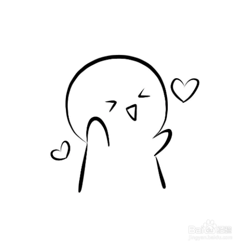 呆萌简笔画可爱表情包过程