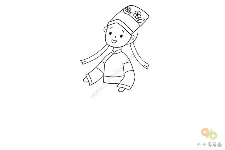 少数民族羌族女孩简笔画