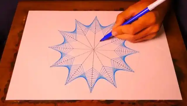 手绘达人用圆规和直尺画的繁华曲线,看着艺术感十足!