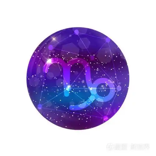 摩羯座的星座和星座在宇宙紫色的天空上发光的星星和星云在白色的背景