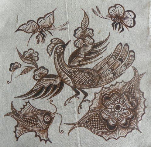 图案蜡染丹寨苗族锦鸡鸟图腾麻雀花鸟定制苗族蜡染