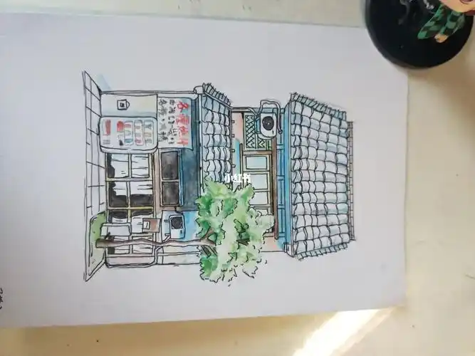 水彩画小建筑
