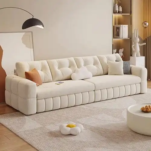 折叠沙发床两用小户型客厅多功能知渡耐磨猫爪绒布双三人组合直排沙发