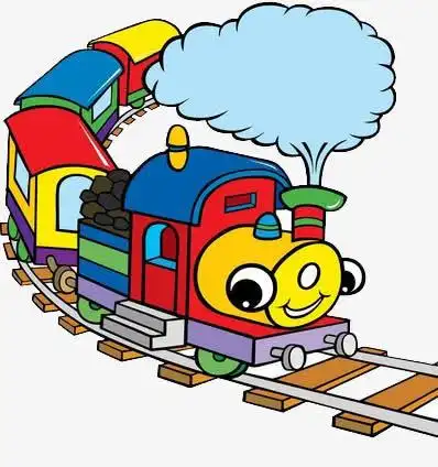 轨道上的卡通小火车