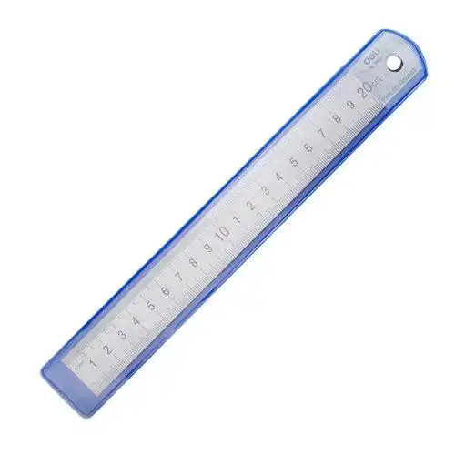 办公用品得力8462钢尺20厘米尺子20cm钢直尺不锈钢刻度尺