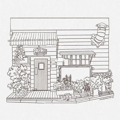 ipad水彩|清新的淡彩小房子(附线稿)