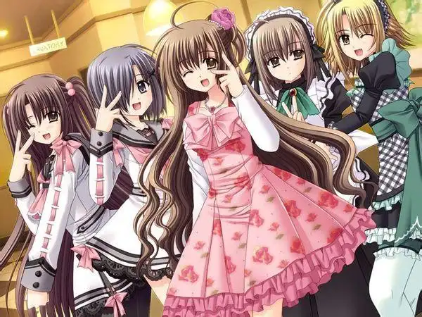 想要几张姐妹闺蜜的动漫图片!比如要五个一起 或者一起穿婚纱的 五个