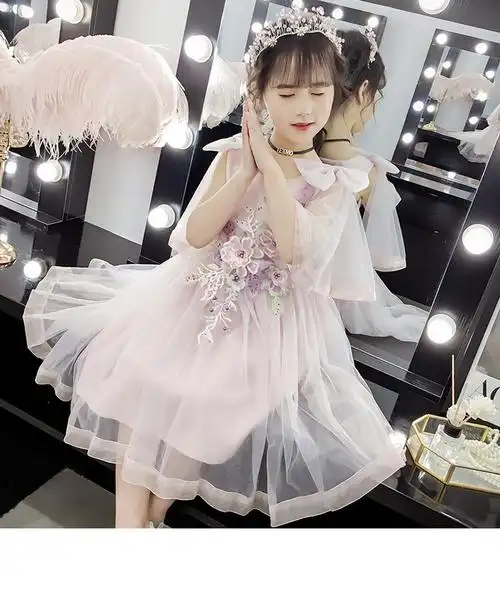 南极人童装女童连衣裙夏装2022新款洋气网红小女孩蓬蓬纱裙子儿童公主