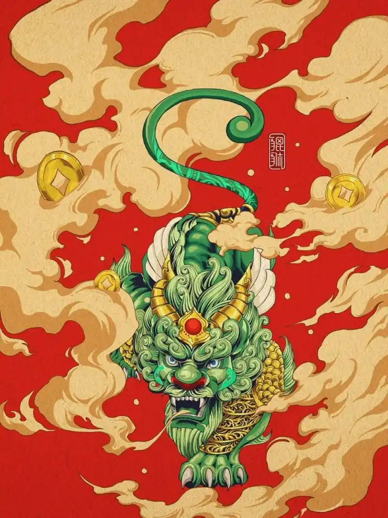 送大家一个招财辟邪壁纸