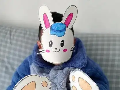 弗兰克兔子面具手工制作_弗兰克兔子面具简笔画_手工制作弗兰克面具