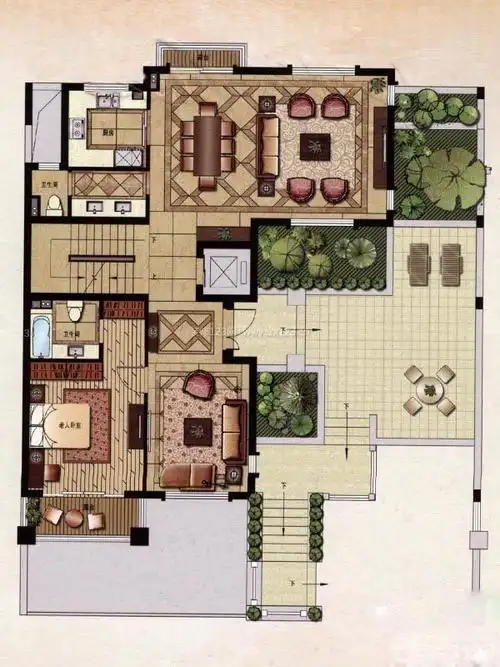 现代风格花园洋房户型图片