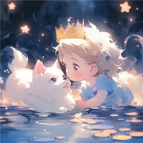 动漫小女孩和猫咪可爱治愈头像图片