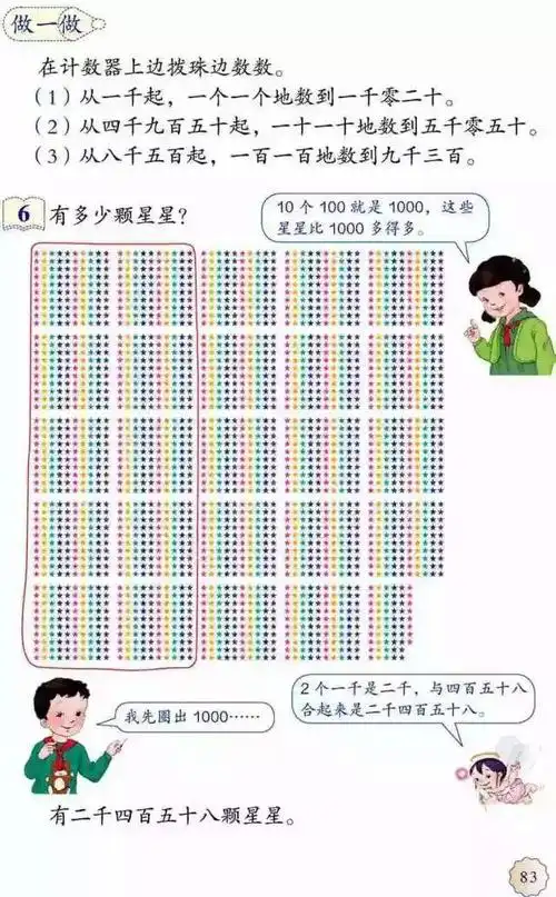 数学小学二年级下(人教版)7.4《10000以内数的认识(1)》精讲