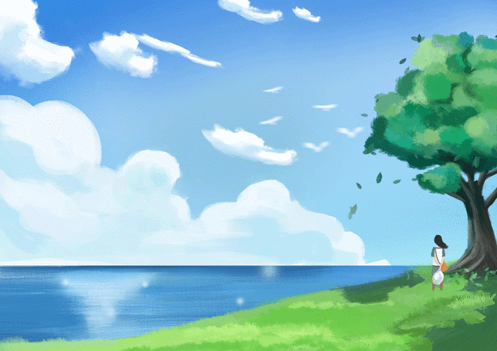 小学生春天风景画1一6年级画画图片大全