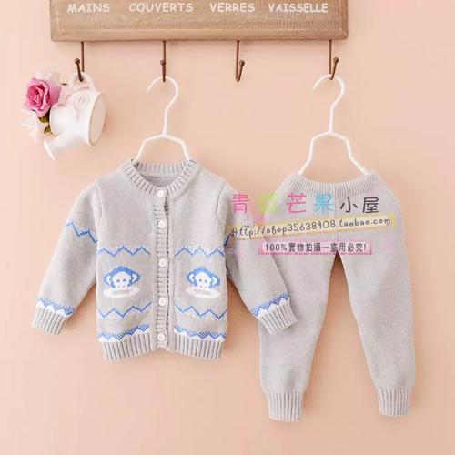 发布于 2023-11-26 12:45名称:春秋纯棉开衫宝宝毛衣套装手工编织婴儿