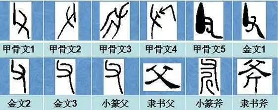 甲骨文,金文,小篆虽字形略异,但字素相同.